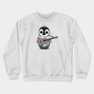 Baby Penguin Playing Fiji Flag Guitar Crewneck Sweatshirt